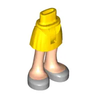 Minidoll Hips and Short Skirt with Light Nougat Legs and Silver Shoes [Thin Hinge]