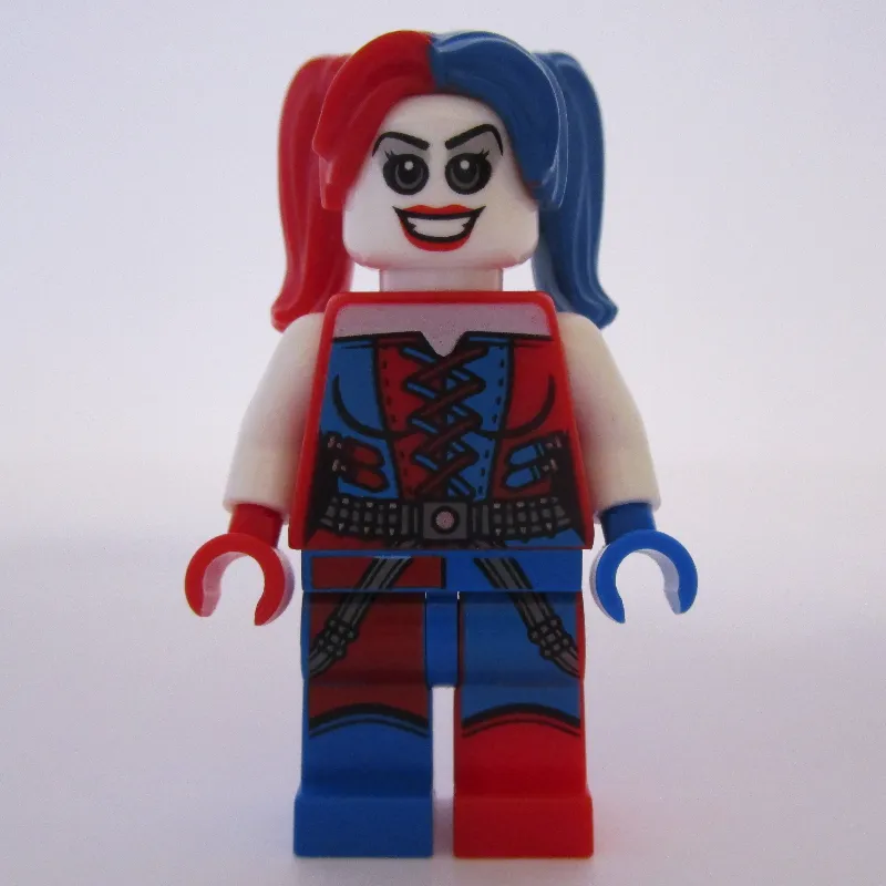 Harley Quinn in Blue and Red Outfit and Hair