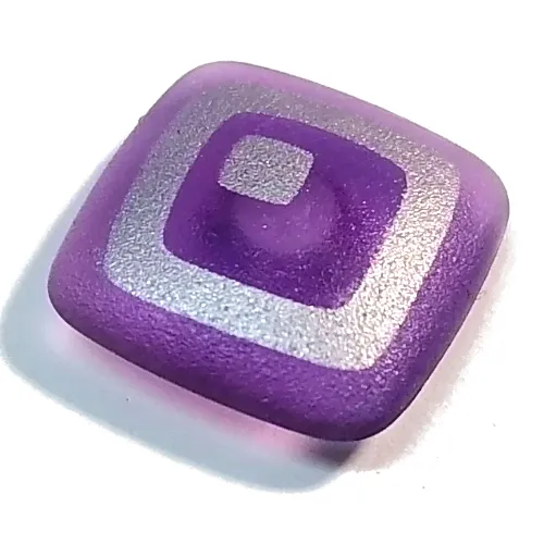Clikits Icon, Square 2 x 2 Large with Pin, Silver Square with Cutout and Offset Small Silver Square Print