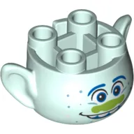 Minifig Head Special, with Ears and 4 Studs on Top, with Face with Lime Nose and Open Mouth Print (Guy Diamond)