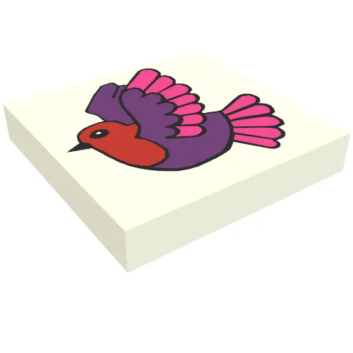 Tile 2 x 2 with Bird Print