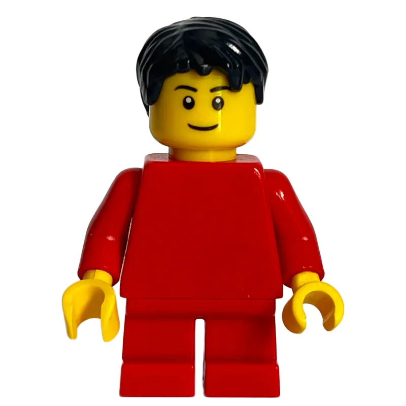 Boy, Plain Red Torso, Short Red Legs, Black Hair