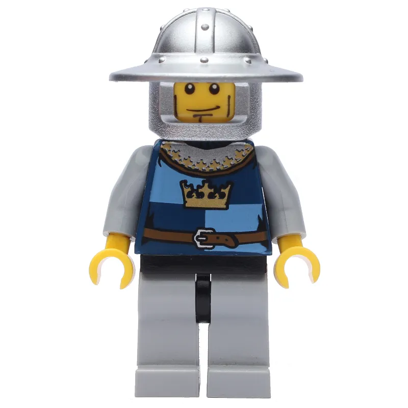 Knight, Dark Blue, Wide Brim Helmet, Cheek Lines