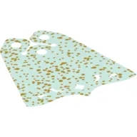 Neckwear Cape, Pointed Center at Bottom, 3 Top Holes, Swirl and Diamond Shape Holes, with Gold Dots Print