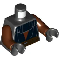 Torso Layered Robe with Belt Print (Anakin Skywalker), Reddish Brown Arms, Black Hands