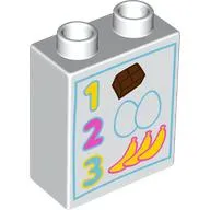 Duplo Brick 1 x 2 x 2 with '1 2 3', Groceries Print