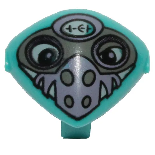 Minifig Head Special with Clip and Purple Nose Face Mask Print (Martian)