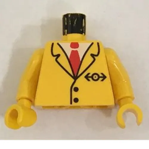 Torso Jacket with Train Logo and Tie Print, Yellow Arms and Hands