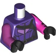 Torso, Jacket, Black Straps print, Odd Arms, Left Lavender Arm, Right Magenta Arm, Black Hands