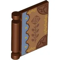 Book Cover with Rose on Medium Nougat/Sand Blue Background print