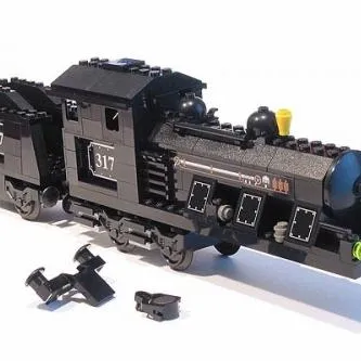 Large Train Engine with Tender Black (Motorizable, sets 4534, 4535)