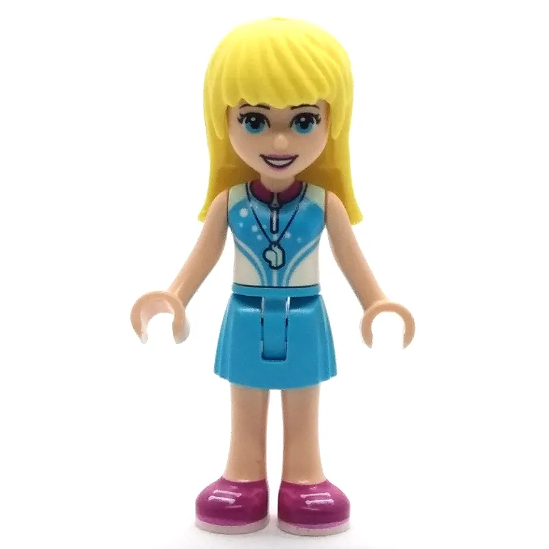 Stephanie - White/Medium Azure Top, Medium Azure Skirt