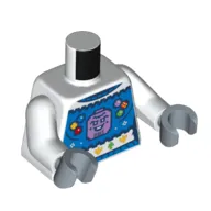 Torso Sweater, Blue Ugly Christmas Sweater, Thanos, Infinity Stones print, White Arms, Sand Blue Hands