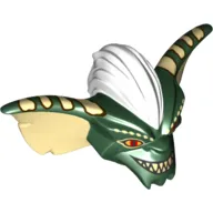 Minifig Head Special, Gremlin with White Mohawk, Tan Ears, Spots and Teeth, and Red Eyes Print