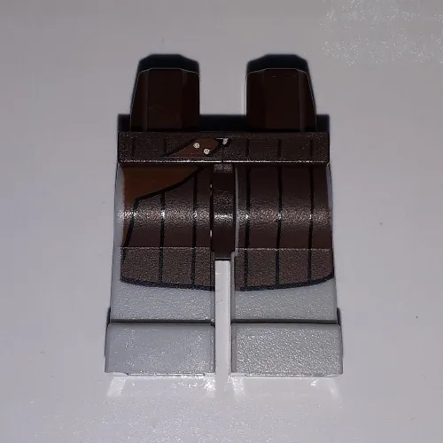 Hips and Light Bluish Gray Legs with Dark Brown Coat with Holster Print