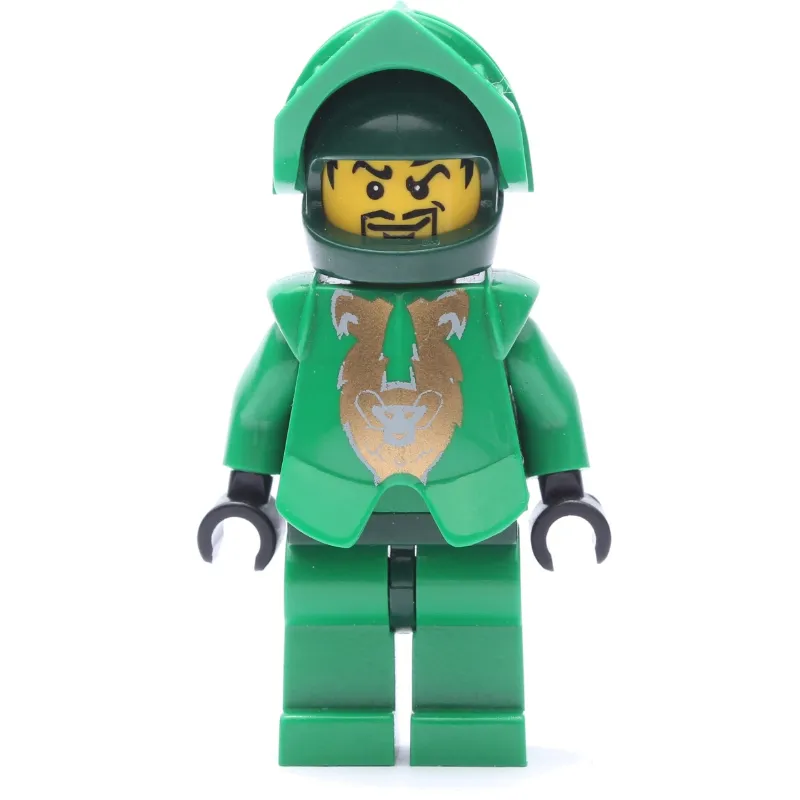 Rascus with Plain Green Torso, Gold Pattern Armor, and Dark Green Hips and Helmet