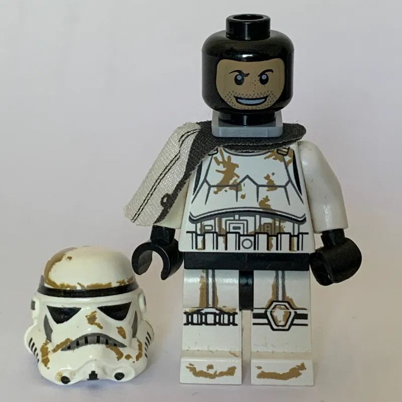 Sandtrooper Sergeant, White Pauldron, Neck Bracket, Printed Black Head