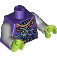 Torso Spacesuit with Tubes Print, Light Bluish Gray Arms, Lime Hands