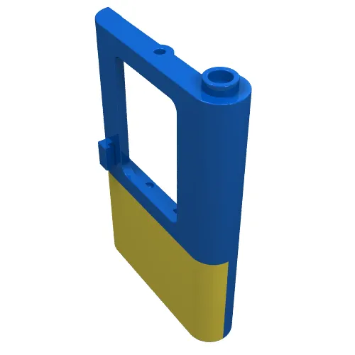 Door 1 x 4 x 5 Train Right with Yellow Bottom Half Print