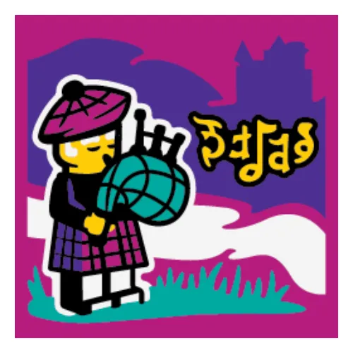 Tile 2 x 2 with Bagpiper print