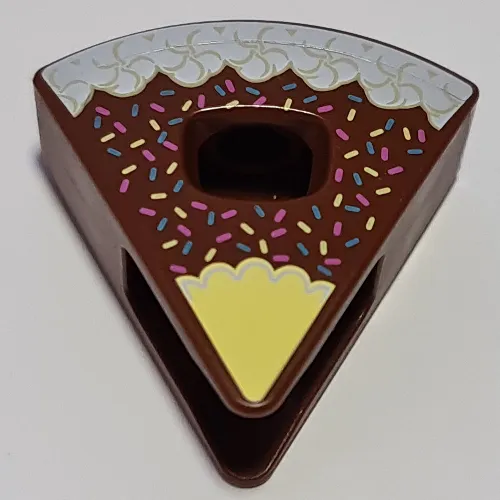 Costume Triangle, Cake, White and Bright Light Yellow Frosting, Sprinkles Print