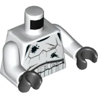 Torso Armor Stormtrooper, Detailed Armor with Battle Damage Scratches and Holes on Both Sides print, White Arms, Black Hands
