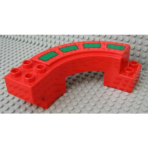 Duplo Road Section, Curve with Green Stripes Print