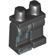 Hips and Black Legs with Silver Prosthetic Bionic Right Leg Print