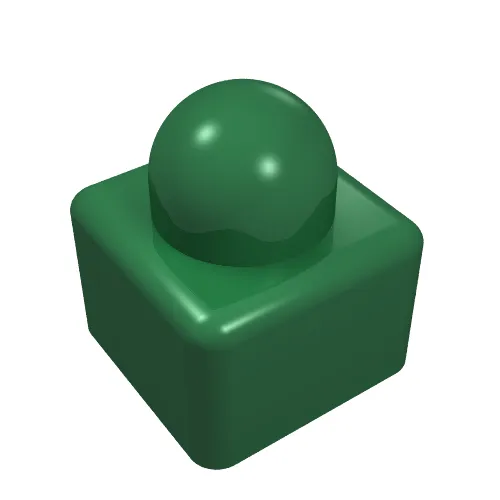 Primo Brick 1 x 1 with Light Yellow and Light Green Rings Print