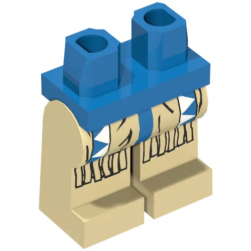 Hips and Tan Legs with Indians Blue/White Triangles, Fringe Print