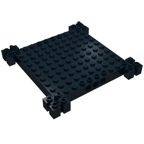 Brick Special 12 x 12 Base with 4 Corner Pegs, 1 x 10 Cutouts, Grooves