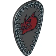 Shield Ovoid with Boar Head and Silver Border Print