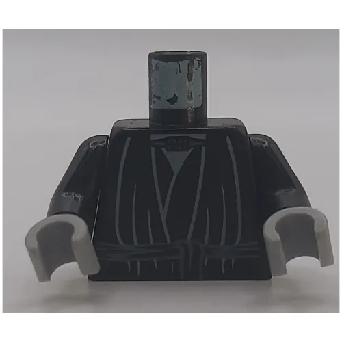 Torso Layered Shirt, Robe Tie Print, Black Arms, Light Bluish Gray Hands