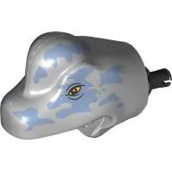 Animal Body Part, Dinosaur, Brachiosaurus Head with Sand Blue Markings, Yellow Eyes print