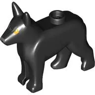 Animal, Dog, Alsatian / German Shepherd (Police Dog) with Bright Light Orange Eyes, Dark Bluish grey Nose Print (Sirius Black)
