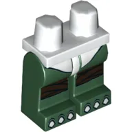 Hips and Dark Green Legs with Brown Knee Wrapping and White Claws Print