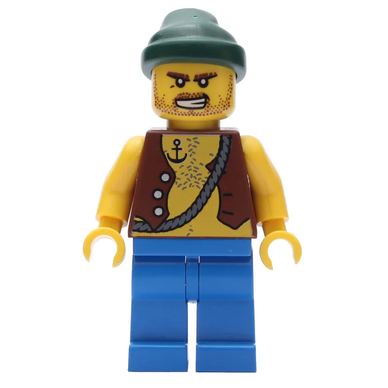 Pirate - Anchor Tattoo, Blue Legs, Dark Green Bandana