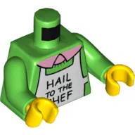 Torso Sweater, White 'Hail to the Chef' Apron Print, Green Arms, Yellow Hands