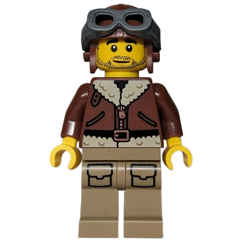 Pilot, Reddish Brown Torso, Dark Tan Legs, Reddish Brown Hat