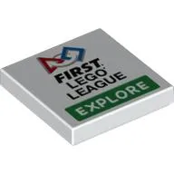 Tile 2 x 2 with 'FIRST LEGO LEAGUE EXPLORE' Print