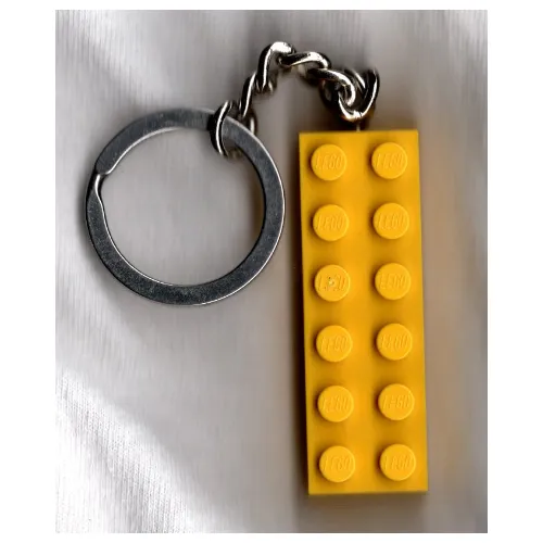 Key Chain, Chrome Chain and Ring with 2 x 6 Brick