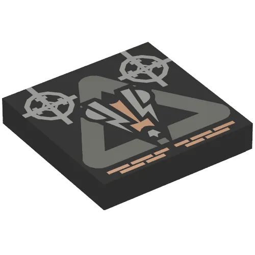 Tile 2 x 2 with Insectoid Logo in Triangle Print
