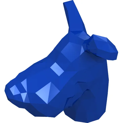 Animal Body Part, Dog Head Great Dane Scooby-Doo with Black Nose - Smile on Both Sides and Tongue on Left Side Print