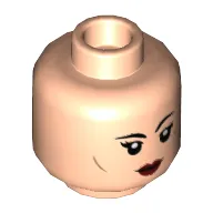 Minifig Head Fennec Shand, Cheek Lines, Dark Red Lips, Raised Left Eyebrow / Smirk Print
