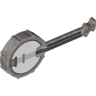 Musical Instrument Banjo with White Board, Light Bluish Grey/Black Snares Print