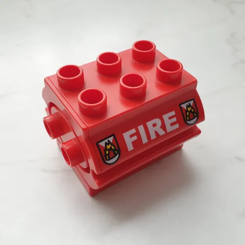 Duplo Water Container with White 'FIRE' and Fire Logo Print