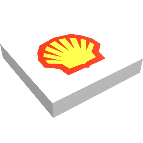 Tile 2 x 2 with Shell Logo Print