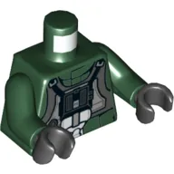 Torso Flight Suit with Chest Panel Print (A-Wing Pilot), Dark Green Arms, Black Hands