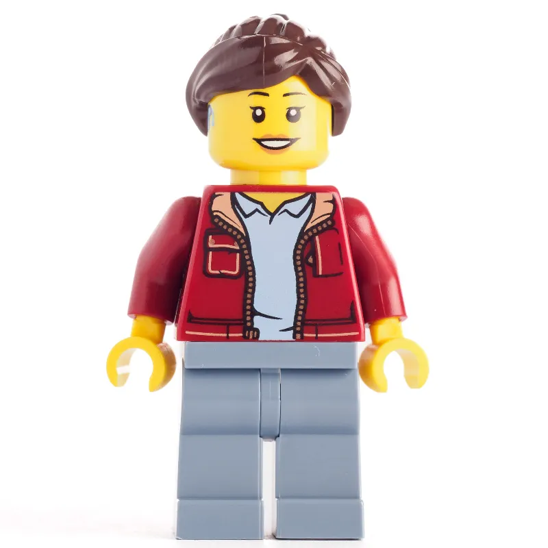 Dark Red Torso, Sand Blue Legs, Dark Brown Hair, Hearing Aid