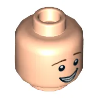 Minifig Head Woody, Reddish Brown Eyebrows, Smile with Teeth / Scared Print